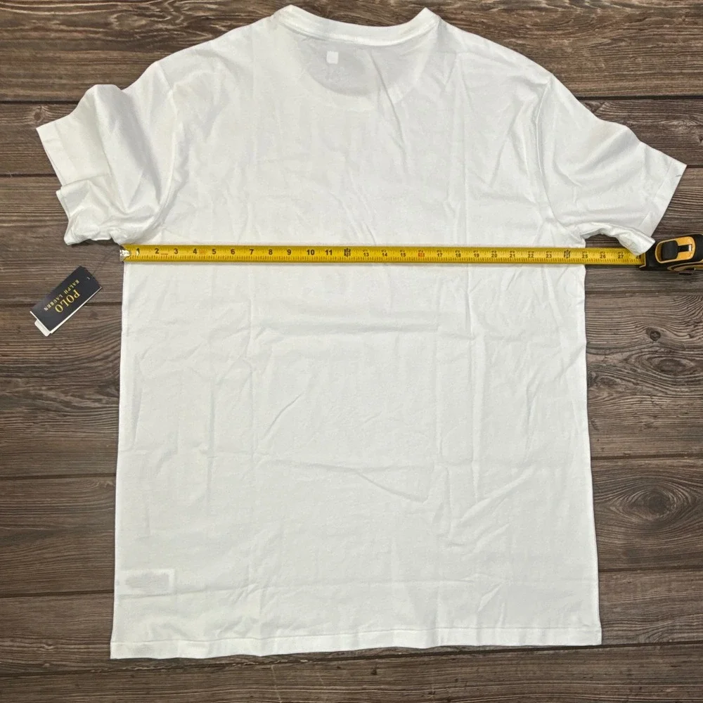 Polo Ralph Lauren Mens White Script Graphic T-Shirt Size XLT Tall Cotton Tee NEW